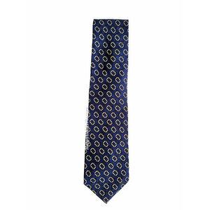 JZ Richards Navy Yellow‎ Conservative Repeating Pattern Silk Tie